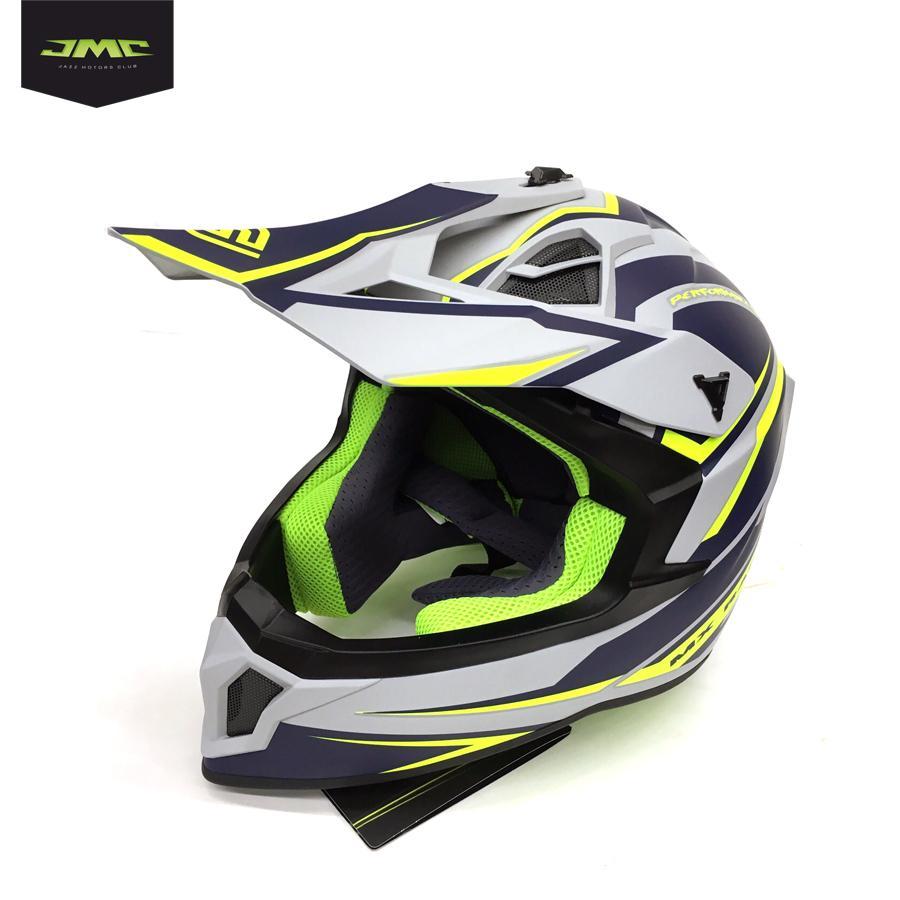 Мотошлем кроссовый Faseed FS-610 Fiber DFZS (Glossy grey blue)